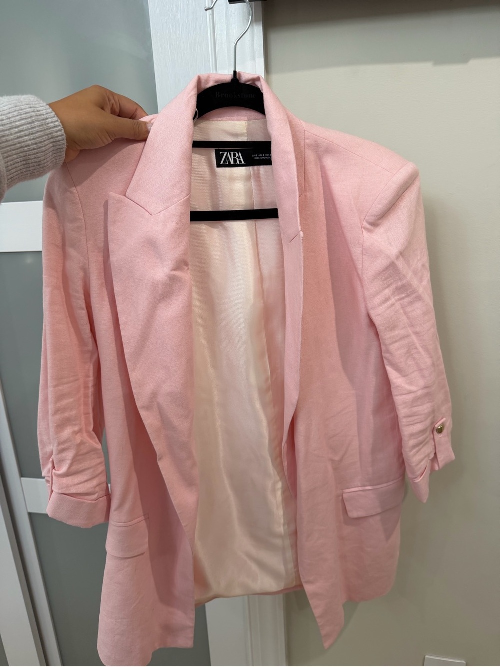 ZARA women’s Pastel Pink Relaxed Fit Blazer